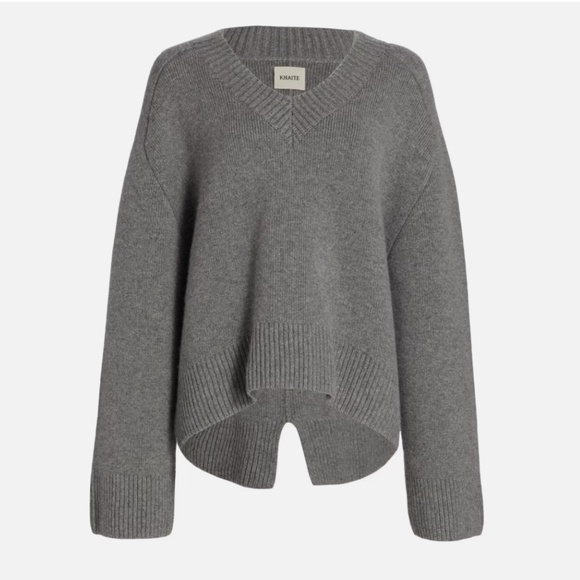 Khaite Isabelle Stone Gray Cashmere Sweater Size XS Authentic NEW W. TAGS $1680 - Picture 3 of 8